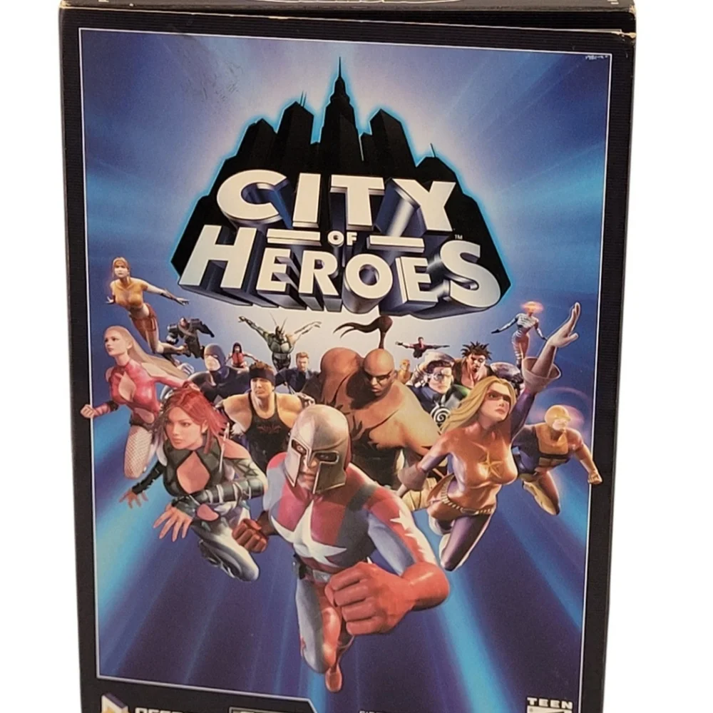 City of Heroes (PC, 2004) 2-Disc Boxset Complete W/Inserts/Map/Game Manual Book/